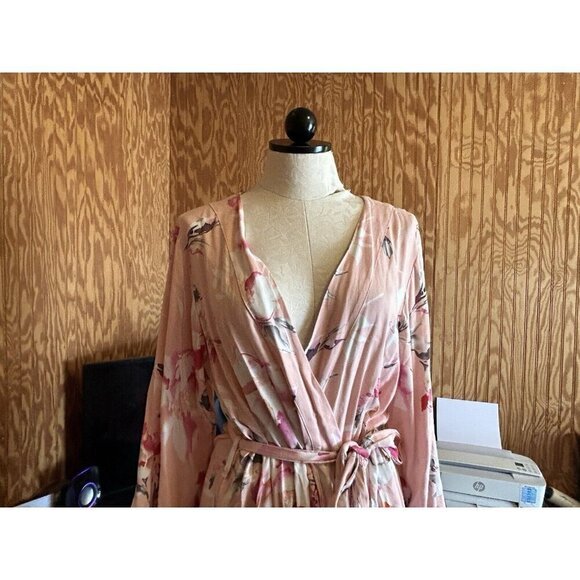 YUMI KIM Womens Love Is In The Air Light Pink Floral Robe Dressing Gown M - Picture 4 of 12